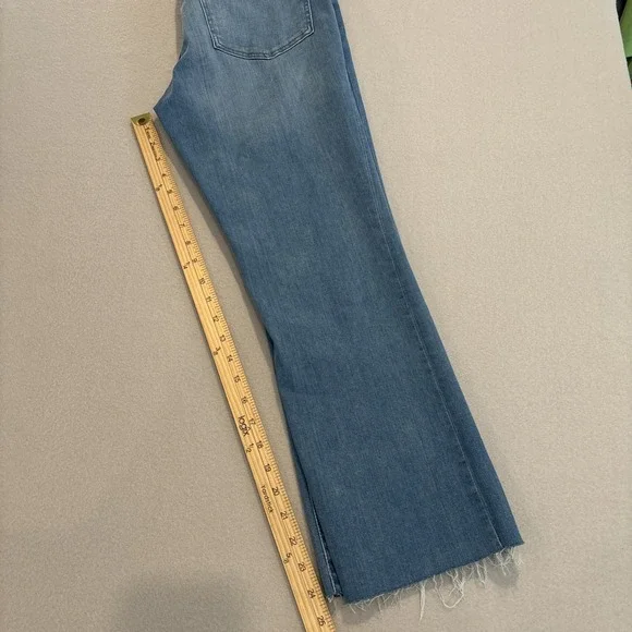 Madewell‎ 27 BLUE Cali Demi-Boot Bootcut Crop Raw Hem Denim Jeans EXCELLENT Soft - Picture 5 of 7
